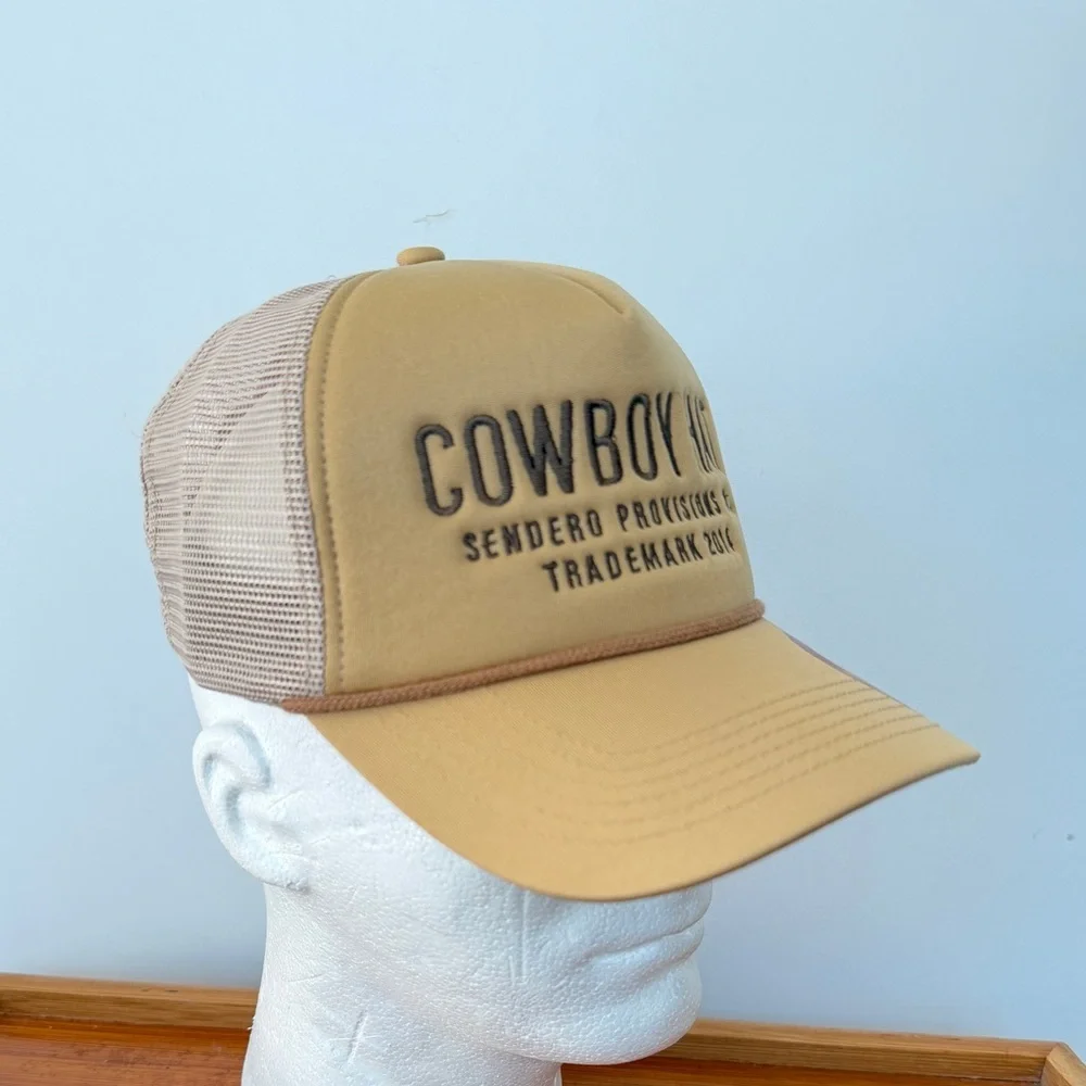 Free People Cowboy Trucker Hat by Senderos Provisions Co.Tan/Cream - Picture 13 of 13